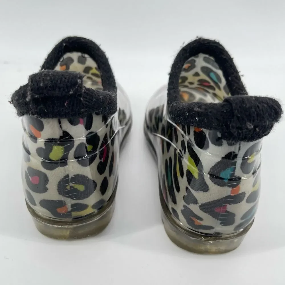 Capelli New York Kids Girl’s Multicolor Leopard Print Rubber Ankle Rain Boots 9
